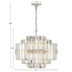 Crystorama Hayes 22" Wide 12-Light Nickel And Crystal Chandelier 15 Crystorama Hayes 22" Wide 12-Light Nickel And Crystal Chandelier -Golden Lighting Shop crystorama hayes 22 inch wide 12 light nickel and crystal chandelier 236r2views4