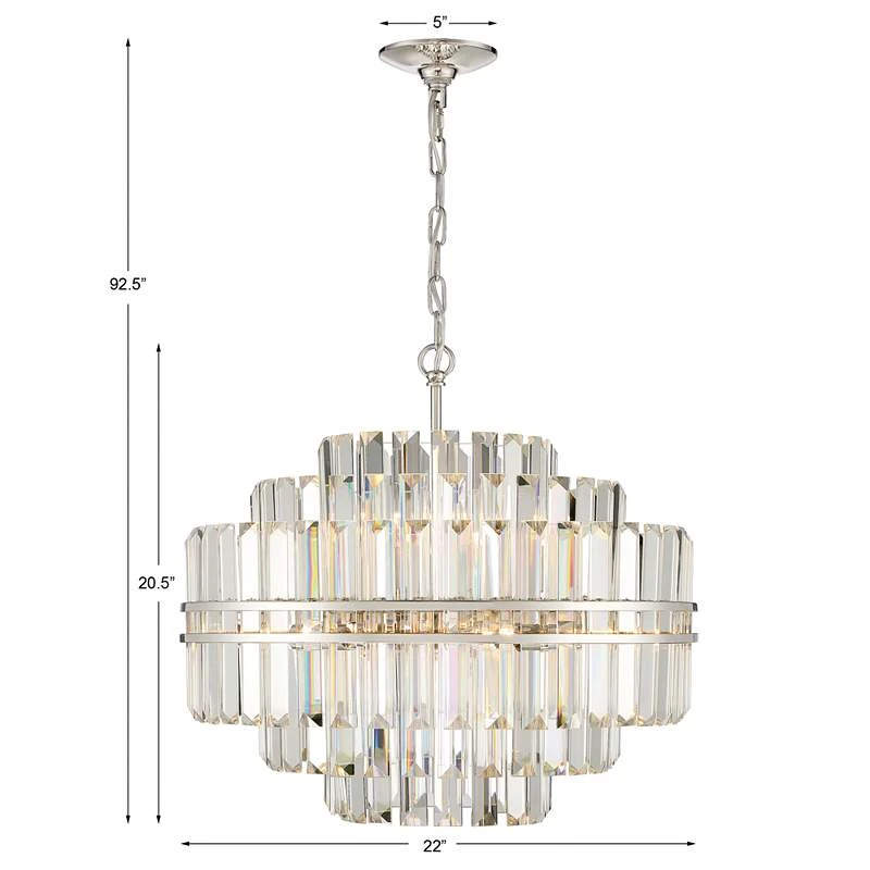 Crystorama Hayes 22" Wide 12-Light Nickel And Crystal Chandelier 9 Crystorama Hayes 22" Wide 12-Light Nickel And Crystal Chandelier - Image 7