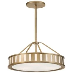 Crystorama Kendal 15 1/2"W Vibrant Gold Drum Pendant Light -Golden Lighting Shop crystorama kendal 15 and one half inchw vibrant gold drum pendant light 170n1views3