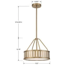 Crystorama Kendal 15 1/2"W Vibrant Gold Drum Pendant Light -Golden Lighting Shop crystorama kendal 15 and one half inchw vibrant gold drum pendant light 170n1views4