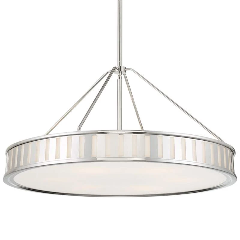 Crystorama Kendal 28"W Polished Nickel Drum Pendant Light 4 Crystorama Kendal 28"W Polished Nickel Drum Pendant Light - Image 2