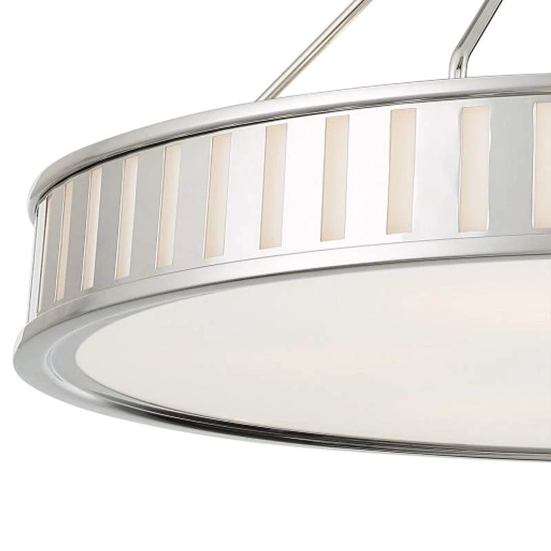 Crystorama Kendal 28"W Polished Nickel Drum Pendant Light 5 Crystorama Kendal 28"W Polished Nickel Drum Pendant Light - Image 3