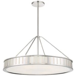 Crystorama Kendal 28"W Polished Nickel Drum Pendant Light 12 Crystorama Kendal 28"W Polished Nickel Drum Pendant Light -Golden Lighting Shop crystorama kendal 28 inchw polished nickel drum pendant light 173n1views3