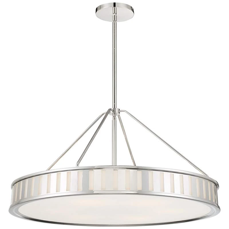 Crystorama Kendal 28"W Polished Nickel Drum Pendant Light 7 Crystorama Kendal 28"W Polished Nickel Drum Pendant Light - Image 5