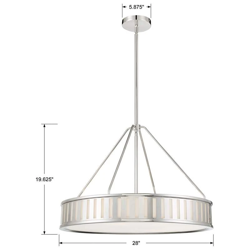 Crystorama Kendal 28"W Polished Nickel Drum Pendant Light 8 Crystorama Kendal 28"W Polished Nickel Drum Pendant Light - Image 6