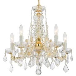 Crystorama Maria Theresa 20" Wide 5-Light Gold Chandelier -Golden Lighting Shop crystorama maria theresa 20 inch wide 5 light gold chandelier 655e0