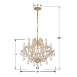 Crystorama Maria Theresa 20"W Gold 6-Light Crystal Chandelier -Golden Lighting Shop crystorama maria theresa 20 inchw gold 6 light crystal chandelier 957e1views3