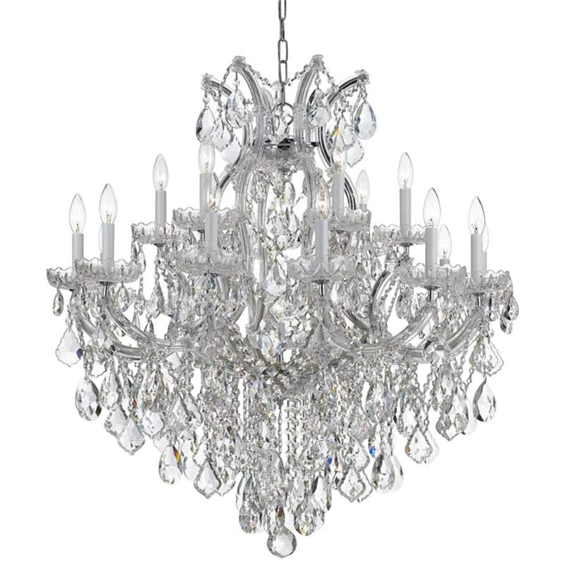Crystorama Maria Theresa 35"W Chrome 19-Light Crystal Chandelier 4 Crystorama Maria Theresa 35"W Chrome 19-Light Crystal Chandelier - Image 2
