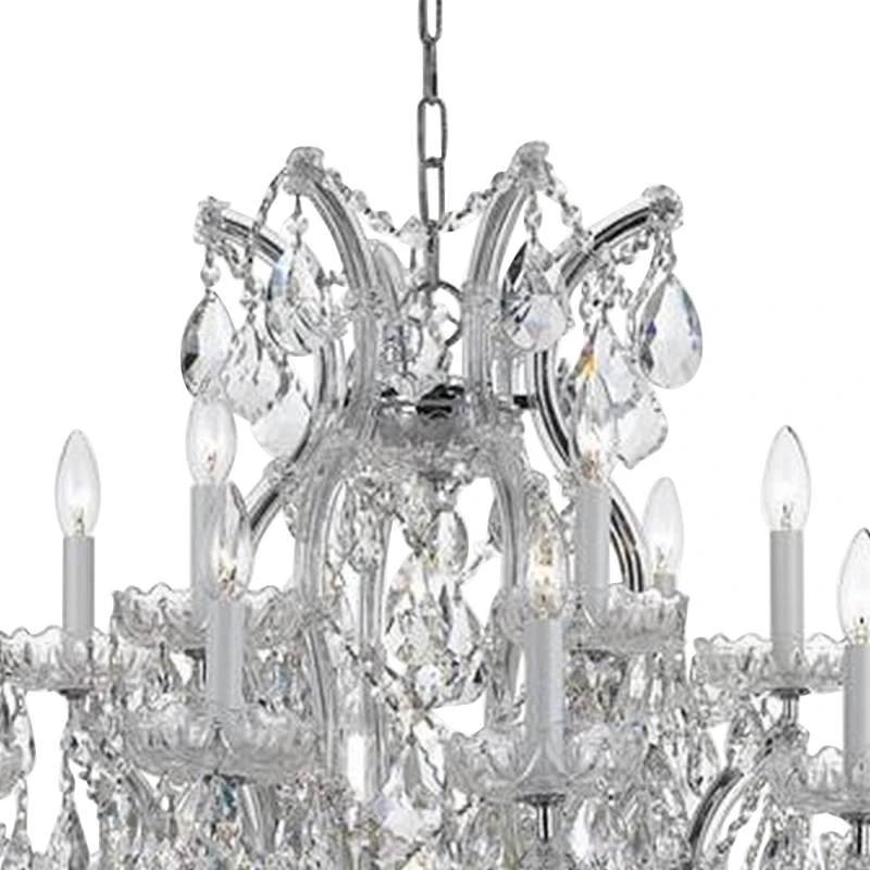 Crystorama Maria Theresa 35"W Chrome 19-Light Crystal Chandelier 6 Crystorama Maria Theresa 35"W Chrome 19-Light Crystal Chandelier - Image 4