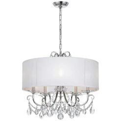 Crystorama Othello 24"W Chrome 5-Light Crystal Chandelier -Golden Lighting Shop crystorama othello 24 inchw chrome 5 light crystal chandelier 20a42views1
