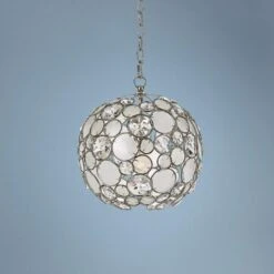 Crystorama Palla 13" Wide Antique Silver Orb Pendant Light