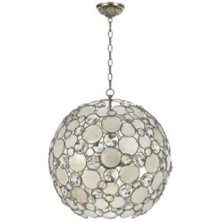 Crystorama Palla 22" Wide Antique Silver Orb Pendant Light