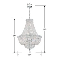 Crystorama Rosyln 22"W Polished Chrome Crystal Chandelier -Golden Lighting Shop crystorama rosyln 22 inchw polished chrome crystal chandelier 83f82views3