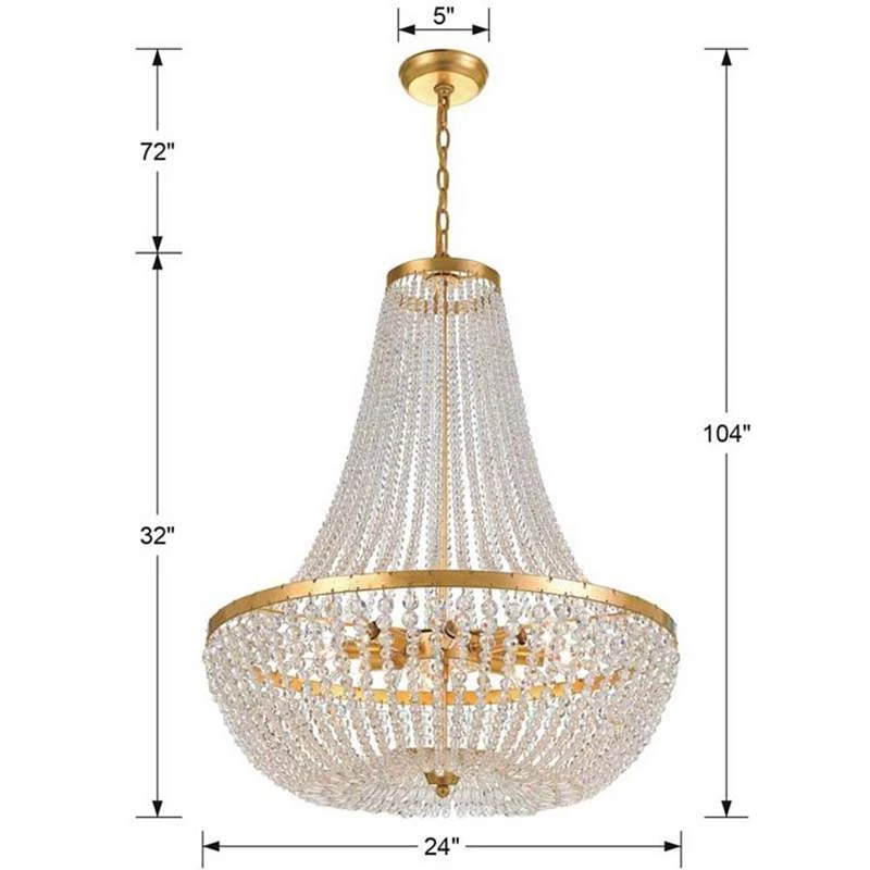 Crystorama Rylee 24 3/4" Wide Antique Gold 8-Light Crystal Chandelier 6 Crystorama Rylee 24 3/4" Wide Antique Gold 8-Light Crystal Chandelier - Image 4