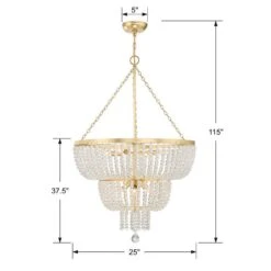 Crystorama Rylee 24 3/4" Wide Antique Gold Chandelier -Golden Lighting Shop crystorama rylee 24 and three quarter inch wide antique gold chandelier 83g53views2