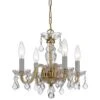 Crystorama Traditional Crystal 15"W Brass Crystal Mini Chandelier -Golden Lighting Shop crystorama traditional crystal 15 inchw brass crystal mini chandelier 98d88