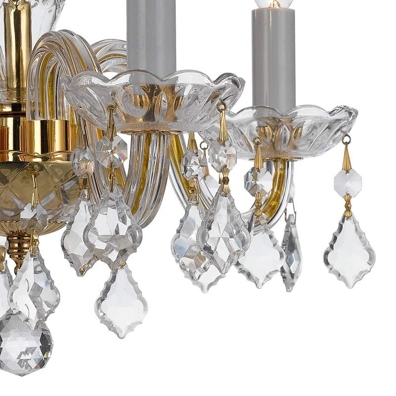 Crystorama Traditional Crystal 15"W Brass Crystal Mini Chandelier 4 Crystorama Traditional Crystal 15"W Brass Crystal Mini Chandelier - Image 2