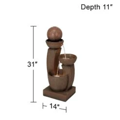 Curved Columns 31" High LED Light Modern Fountain 11 Curved Columns 31" High LED Light Modern Fountain -Golden Lighting Shop curved columns 31 inch high led light modern fountain 55735views3