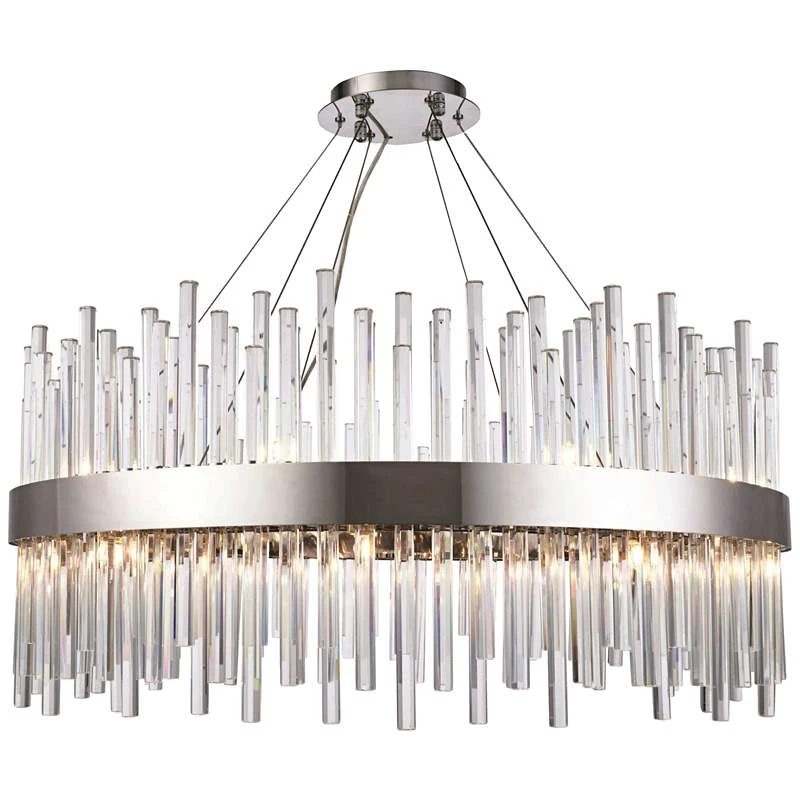 Dallas 32" Wide Chrome And Crystal Modern Chandelier 4 Dallas 32" Wide Chrome And Crystal Modern Chandelier - Image 2