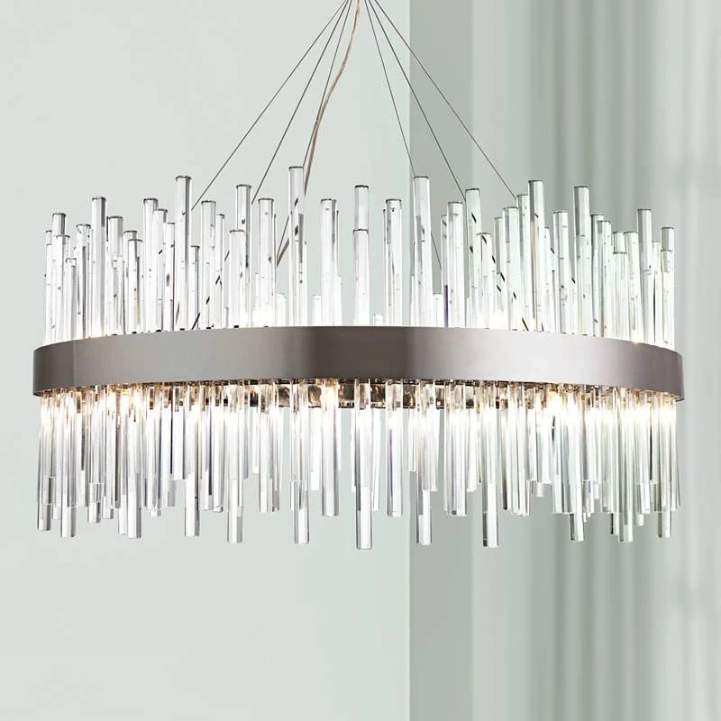 Dallas 32" Wide Chrome And Crystal Modern Chandelier 3 Dallas 32" Wide Chrome And Crystal Modern Chandelier