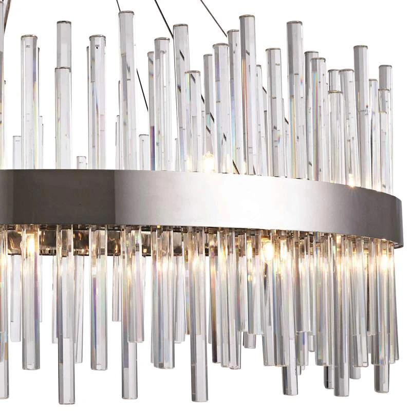Dallas 32" Wide Chrome And Crystal Modern Chandelier 5 Dallas 32" Wide Chrome And Crystal Modern Chandelier - Image 3