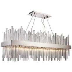 Dallas 36"W Chrome Crystal Kitchen Island Light Chandelier 7 Dallas 36"W Chrome Crystal Kitchen Island Light Chandelier -Golden Lighting Shop dallas 36 inchw chrome crystal kitchen island light chandelier 39v02