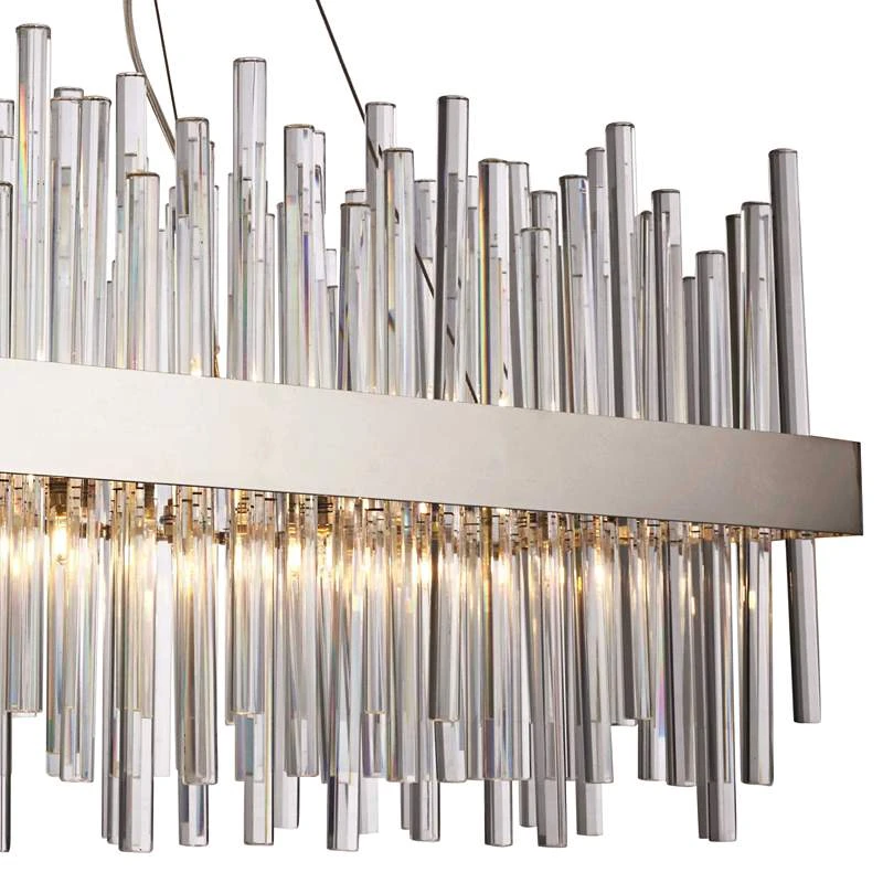 Dallas 36"W Chrome Crystal Kitchen Island Light Chandelier 5 Dallas 36"W Chrome Crystal Kitchen Island Light Chandelier - Image 3