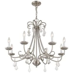 Daphne 29 3/4" Wide Brushed Nickel 8-Light Chandelier -Golden Lighting Shop daphne 29 and three quarter inch wide brushed nickel 8 light chandelier 69m12views3