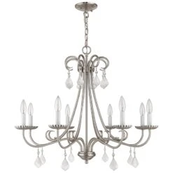 Daphne 29 3/4" Wide Brushed Nickel 8-Light Chandelier -Golden Lighting Shop daphne 29 and three quarter inch wide brushed nickel 8 light chandelier 69m12views4