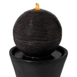 Dark Sphere 35 1/2" High LED Pillar Bubbler Fountain 10 Dark Sphere 35 1/2" High LED Pillar Bubbler Fountain -Golden Lighting Shop dark sphere 35 and one half inch high led pillar bubbler fountain v8035views1