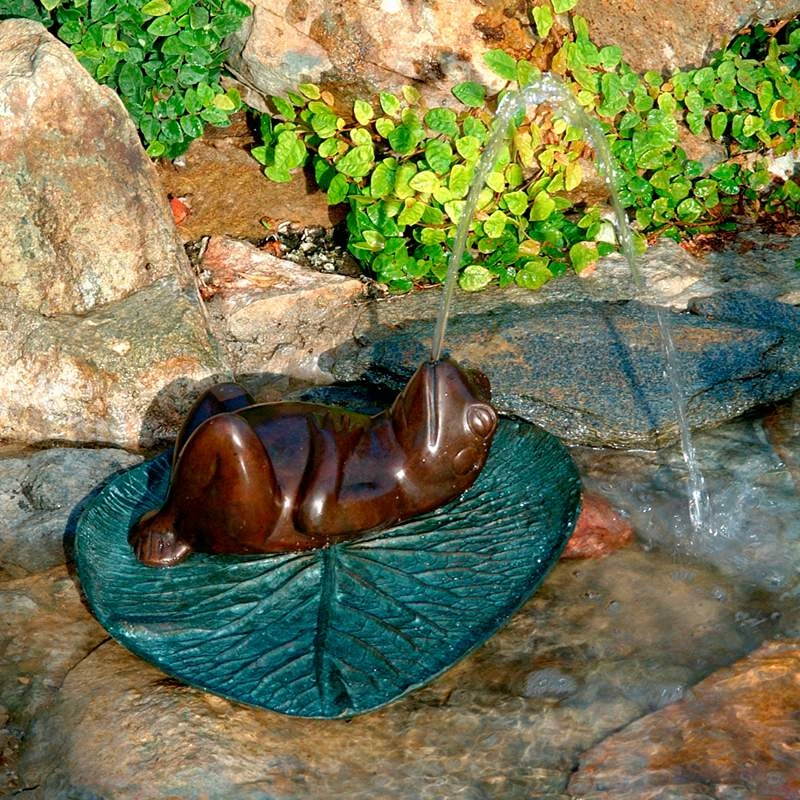 Darn Frog 14" HIgh Cast Brass Water Spitter Pond Fountain 3 Darn Frog 14" HIgh Cast Brass Water Spitter Pond Fountain