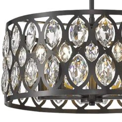 Dealey 19" Wide Crystal Matte Black 5-Light Chandelier -Golden Lighting Shop dealey 19 inch wide crystal matte black 5 light chandelier 96e81views1