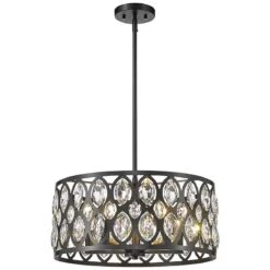 Dealey 19" Wide Crystal Matte Black 5-Light Chandelier -Golden Lighting Shop dealey 19 inch wide crystal matte black 5 light chandelier 96e81views3