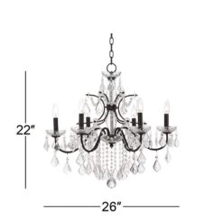 DeMallo 26" Wide Dark Bronze 6-Light Traditional Crystal Chandelier -Golden Lighting Shop demallo 26 inch wide dark bronze 6 light traditional crystal chandelier 4f449views4