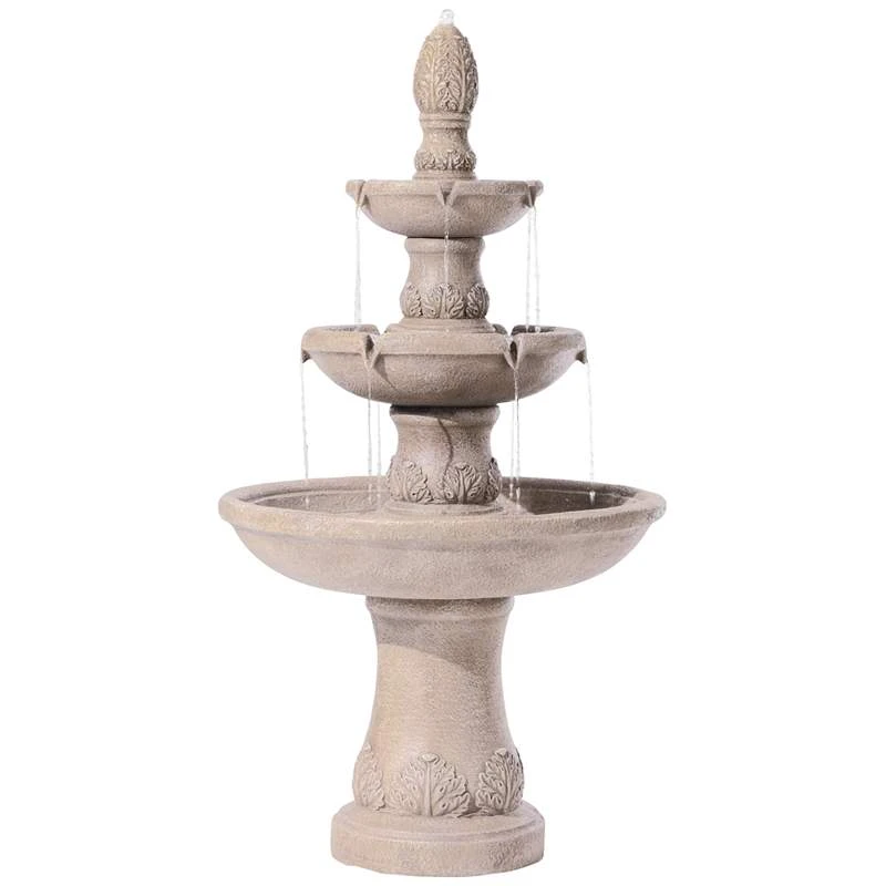 Domanico 57" High Three Tier Sandstone Outdoor Fountain 4 Domanico 57" High Three Tier Sandstone Outdoor Fountain - Image 2
