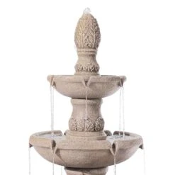 Domanico 57" High Three Tier Sandstone Outdoor Fountain 10 Domanico 57" High Three Tier Sandstone Outdoor Fountain -Golden Lighting Shop domanico 57 inch high three tier sandstone outdoor fountain y6909views2