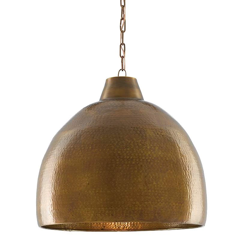 Earthshine 22" Wide Vintage Brass Dome Pendant Light 3 Earthshine 22" Wide Vintage Brass Dome Pendant Light