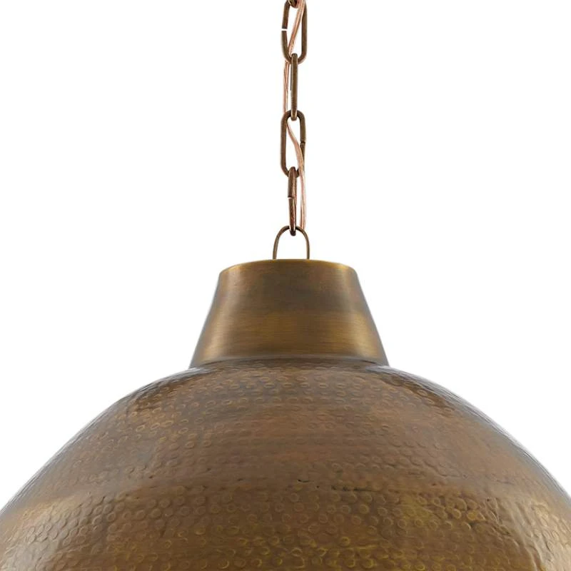 Earthshine 22" Wide Vintage Brass Dome Pendant Light 5 Earthshine 22" Wide Vintage Brass Dome Pendant Light - Image 3