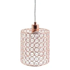 Elipse 7" Wide Rose Gold Crystal Mini Pendant -Golden Lighting Shop elipse 7 inch wide rose gold crystal mini pendant 979n5