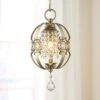 Golden Lighting Ella 7" Wide White Gold And Crystal Mini Pendant -Golden Lighting Shop ella 7 inch wide white gold and crystal mini pendant 60d35cropped