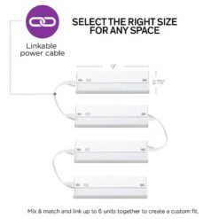 Ellumi 9" Wide White Antibacterial LED Under Cabinet Light -Golden Lighting Shop ellumi 9 inch wide white antibacterial led under cabinet light 85v44views2