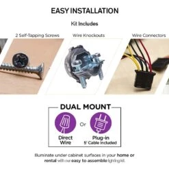 Ellumi 9" Wide White Antibacterial LED Under Cabinet Light -Golden Lighting Shop ellumi 9 inch wide white antibacterial led under cabinet light 85v44views3