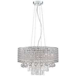 Elva Chrome 19" Wide Beaded Crystal Pendant Light 13 Elva Chrome 19" Wide Beaded Crystal Pendant Light -Golden Lighting Shop elva chrome 19 inch wide beaded crystal pendant light 6f089views2