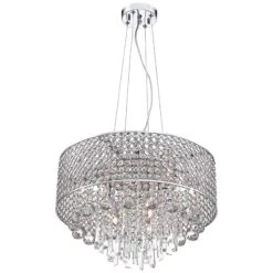 Elva Chrome 19" Wide Beaded Crystal Pendant Light 14 Elva Chrome 19" Wide Beaded Crystal Pendant Light -Golden Lighting Shop elva chrome 19 inch wide beaded crystal pendant light 6f089views3