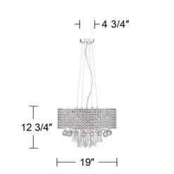 Elva Chrome 19" Wide Beaded Crystal Pendant Light 15 Elva Chrome 19" Wide Beaded Crystal Pendant Light -Golden Lighting Shop elva chrome 19 inch wide beaded crystal pendant light 6f089views4