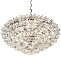 Essa 24" Wide Chrome And Crystal Pendant Light -Golden Lighting Shop essa 24 inch wide chrome and crystal pendant light 5m592views3