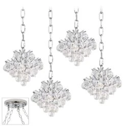 Essa 8" Wide Chrome 4-Light Swag Chandelier