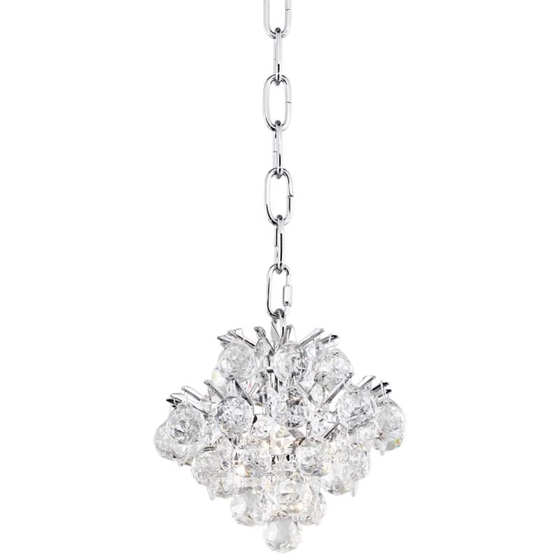 Essa 8" Wide Chrome And Crystal Mini Chandelier 4 Essa 8" Wide Chrome And Crystal Mini Chandelier - Image 2