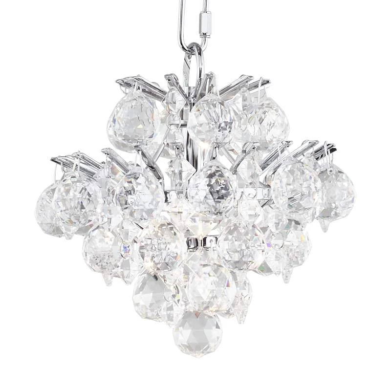 Essa 8" Wide Chrome And Crystal Mini Chandelier 6 Essa 8" Wide Chrome And Crystal Mini Chandelier - Image 4