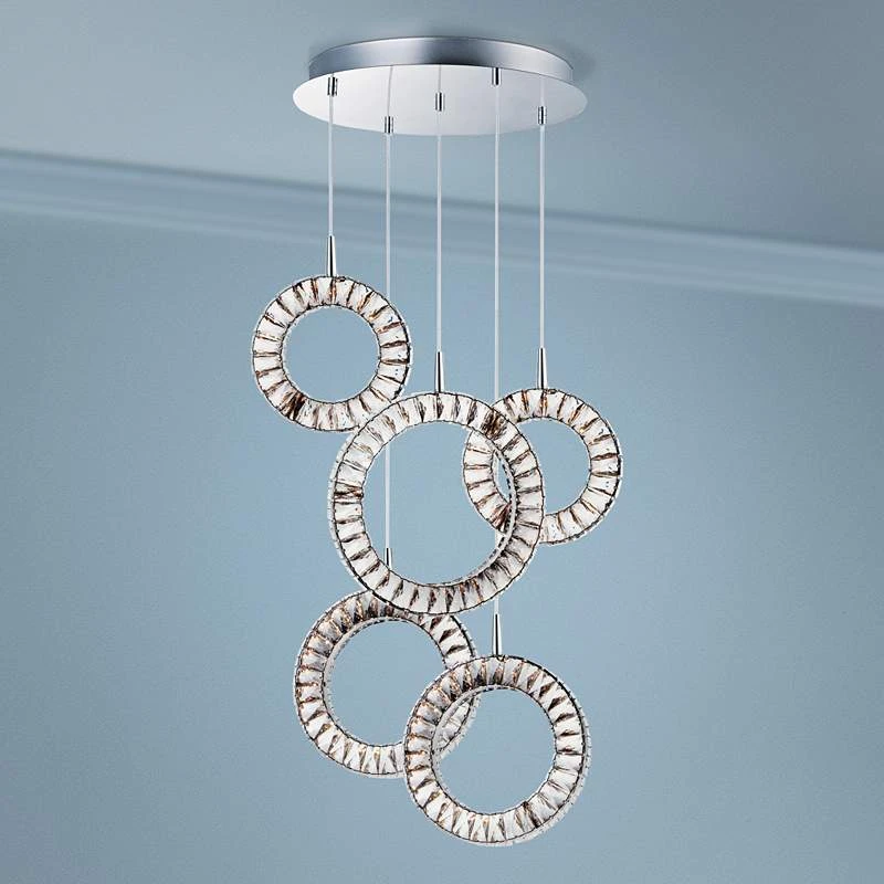 ET2 Charm 23 3/4" Wide Chrome LED Multi Light Pendant 3 ET2 Charm 23 3/4" Wide Chrome LED Multi Light Pendant